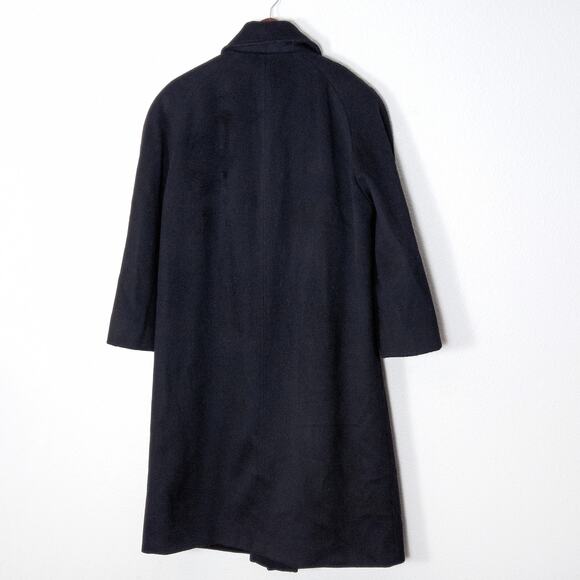 Alorna Wool Overcoat Graphic Lining Black Size L Dark Academia - Picture 2 of 14